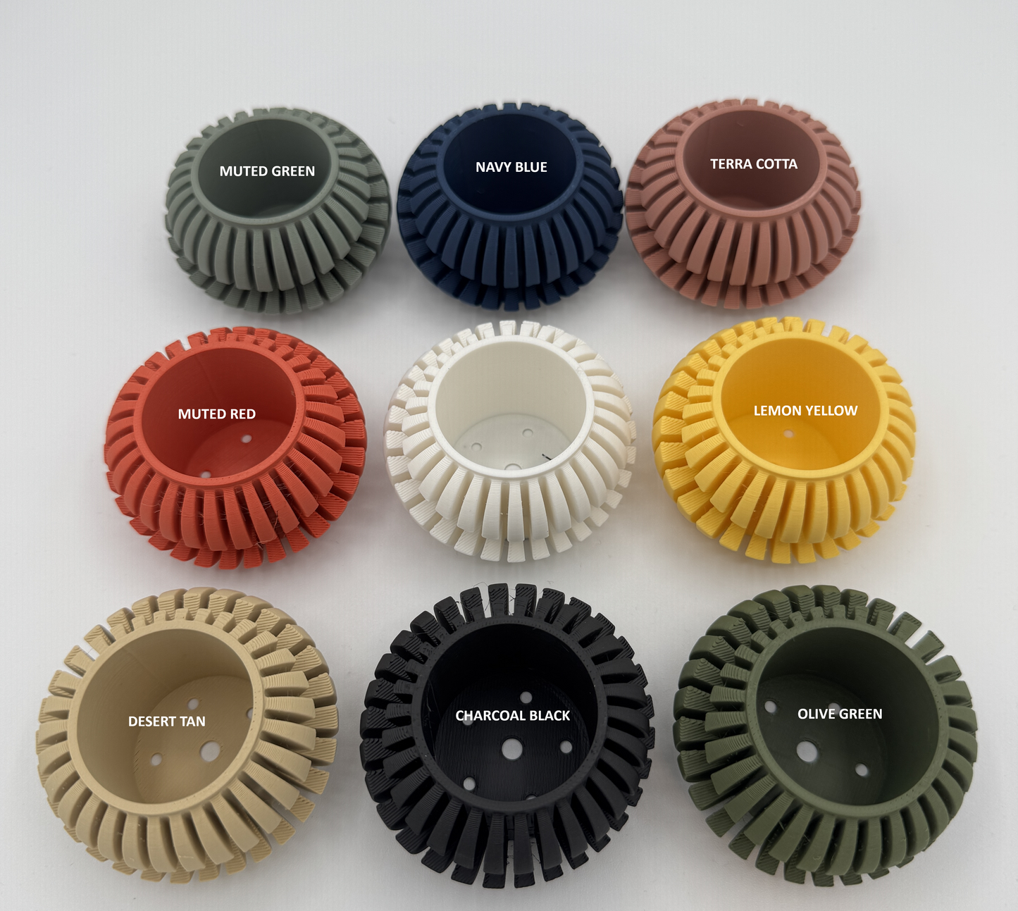 a bunch of different types of gears on a white surface